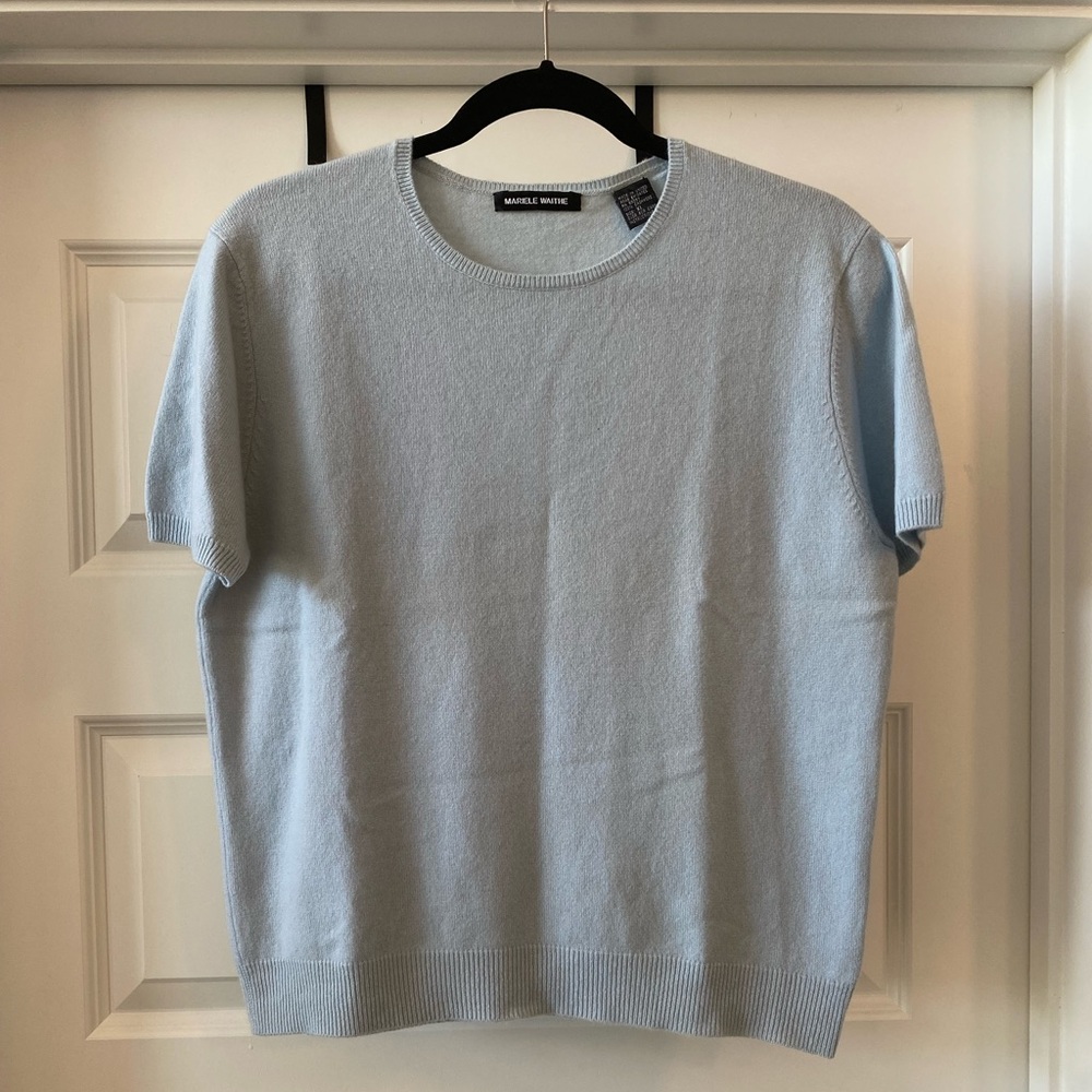 Mariele Waithe light blue 100% cashmere top